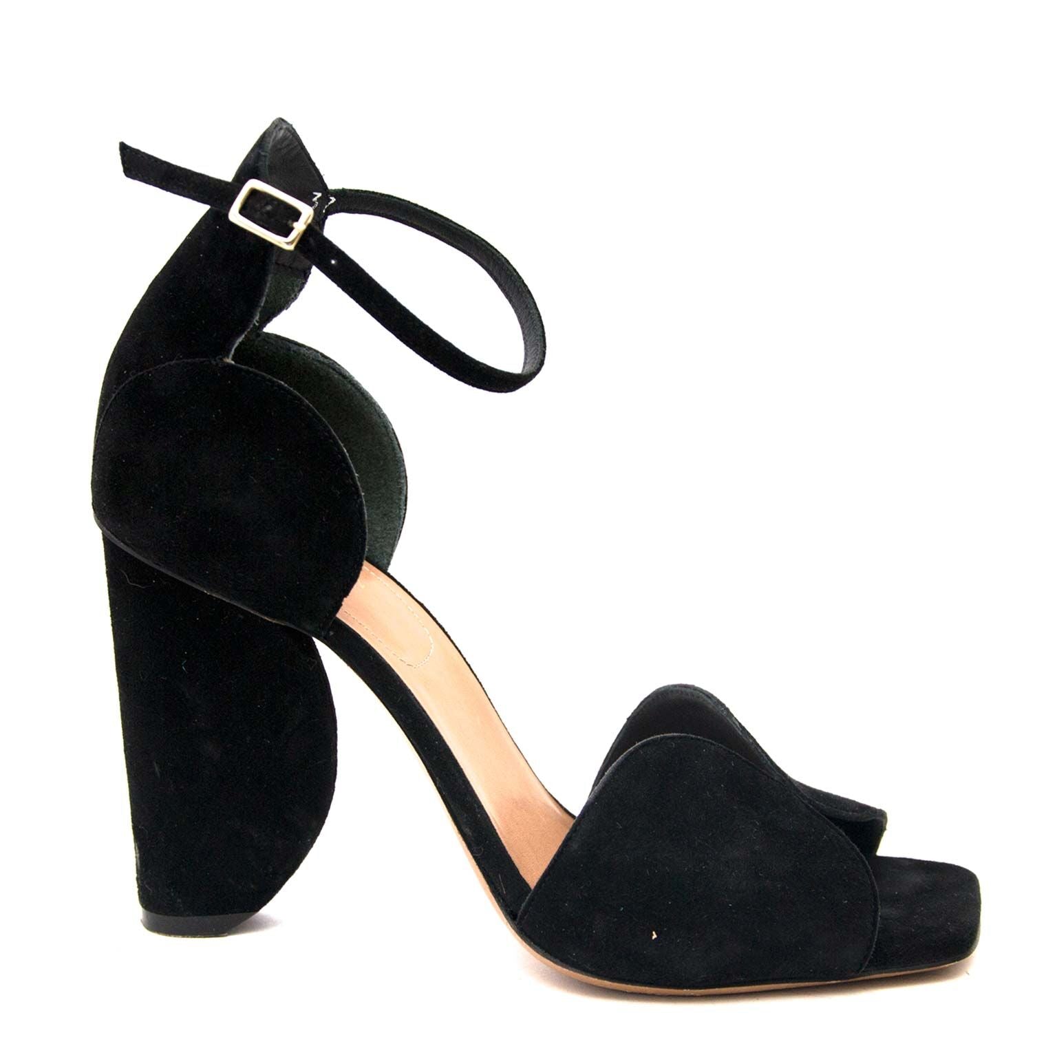 Secondhand Black suede heels Dries Van Noten