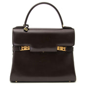 koop Delvaux Brown Boxcalf Leather Tempete MM bij labellov aan een goed prijs
