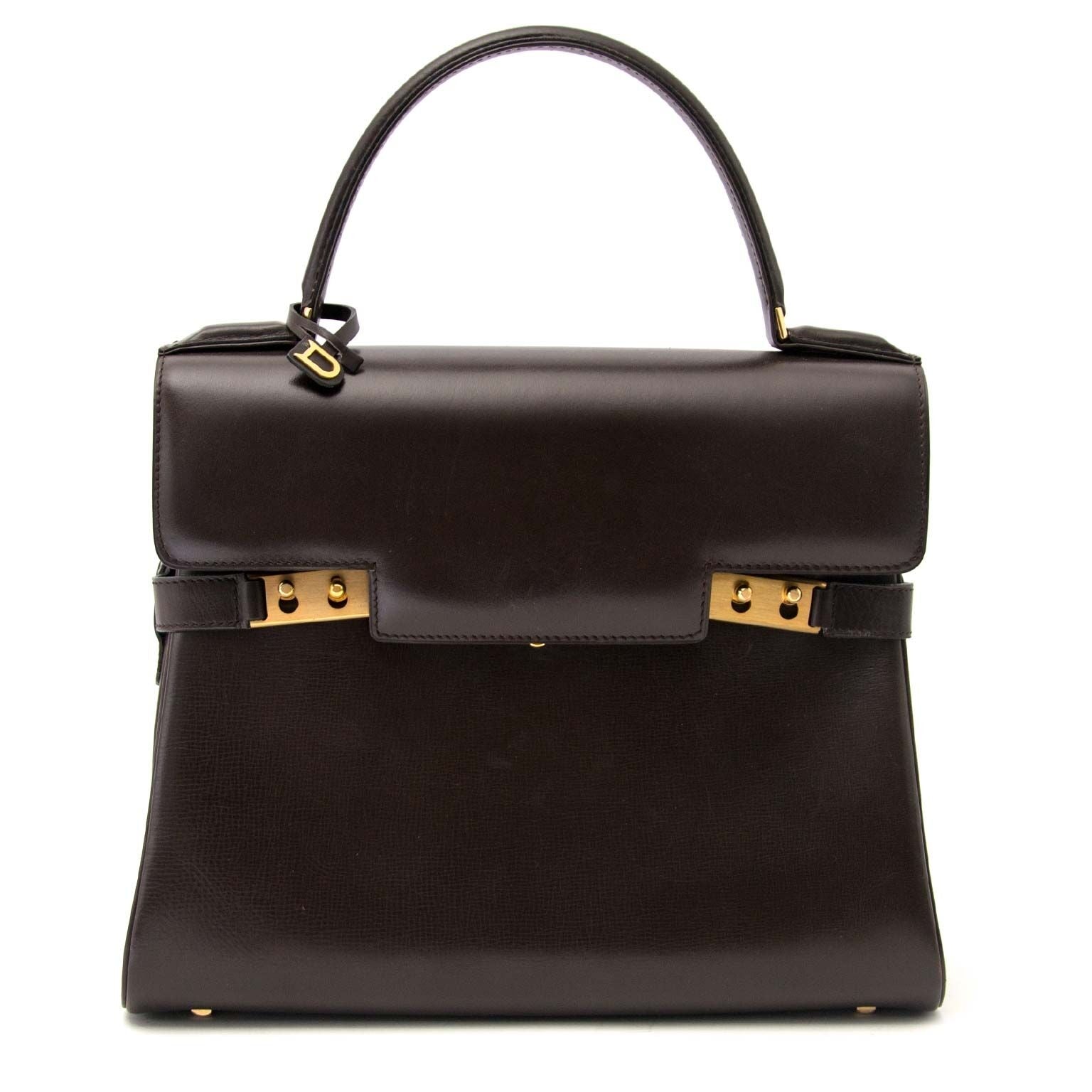koop Delvaux Brown Boxcalf Leather Tempete MM bij labellov aan een goed prijs