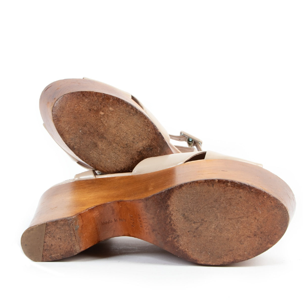 Celine Beige Wedge Sandals