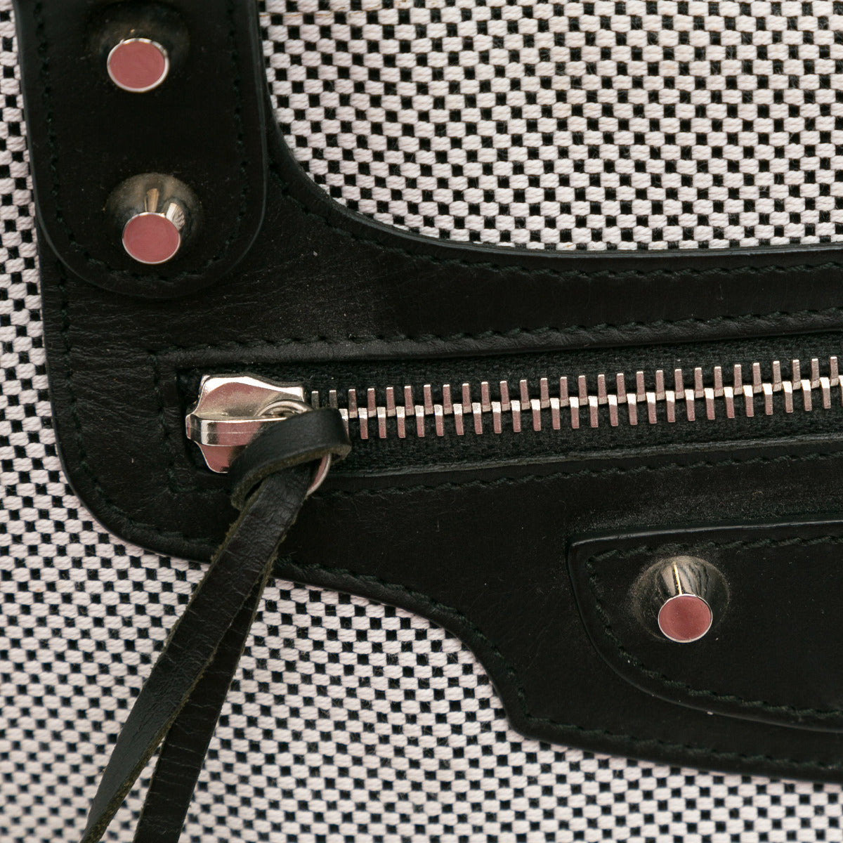 Balenciaga Black Perforated Twill Medium City Bag