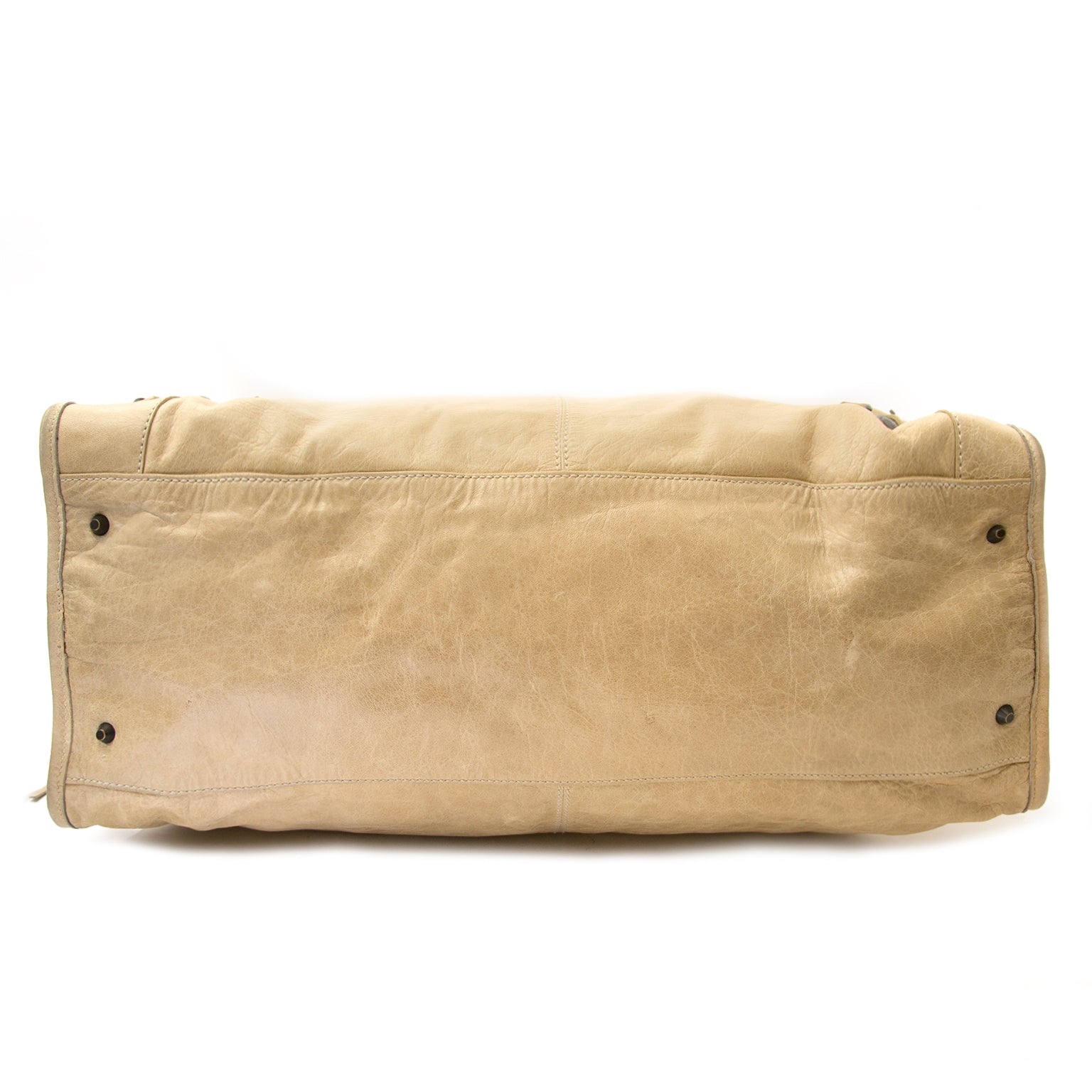 Balenciaga Beige Leather Weekender Bag te koop bij Labellov