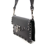 Bent u op zoek naar een authentieke Valentino Garavani Rockstud Rolling Noir Leather Shoulder Bag?