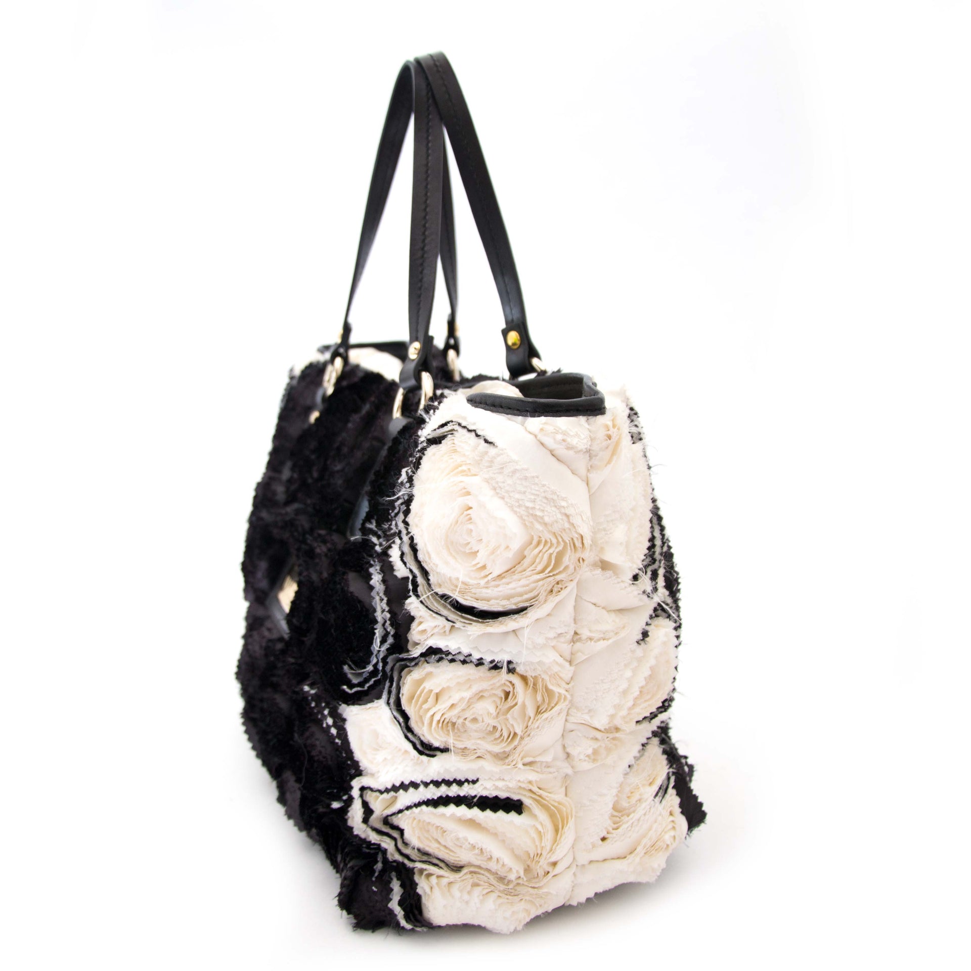 acheter votre sac Valentino Rosette Black and White Shoulder Bag pour le meilleur prix