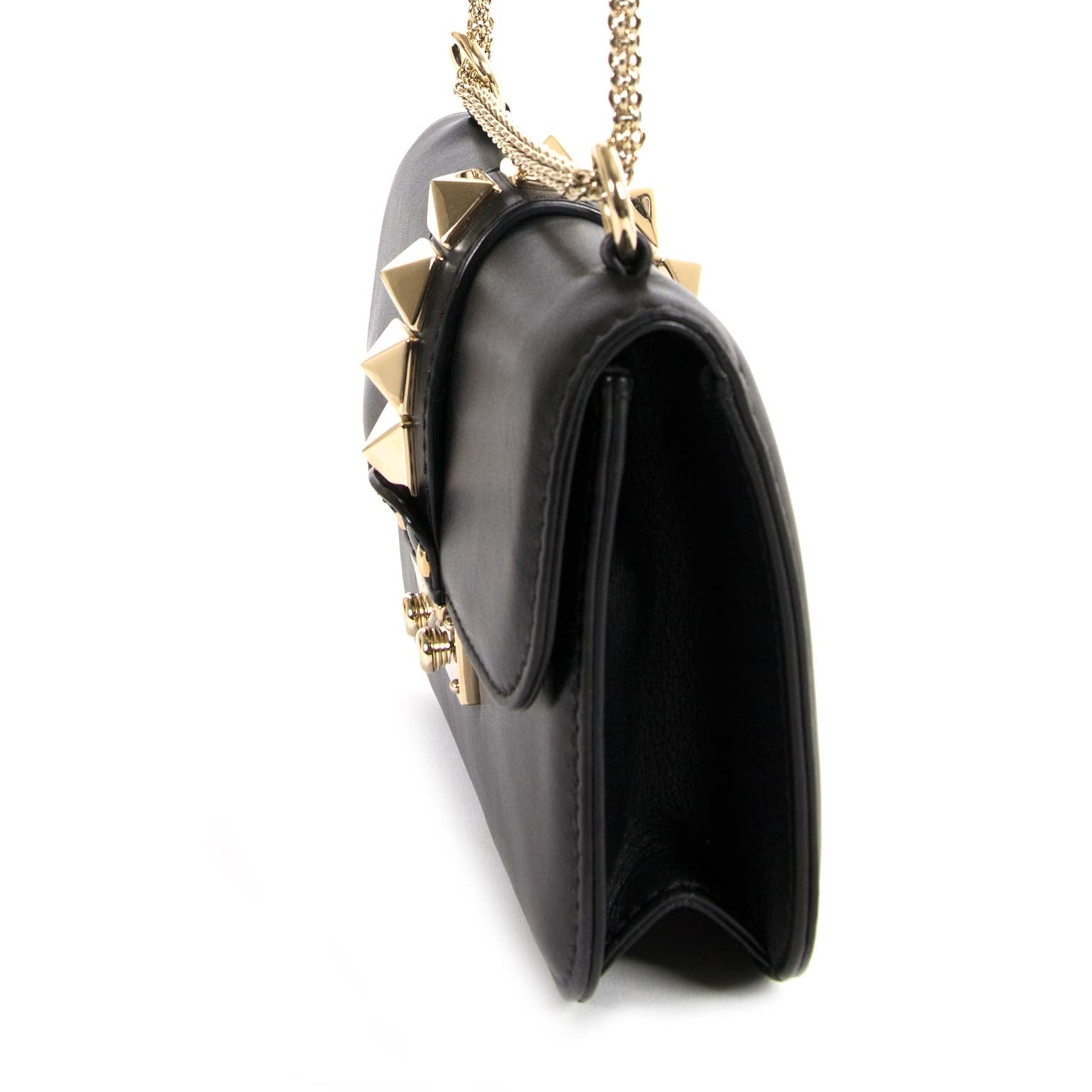 Valentino Small Lock Black Chain Bag te koop bij labellov tweedehands luxe