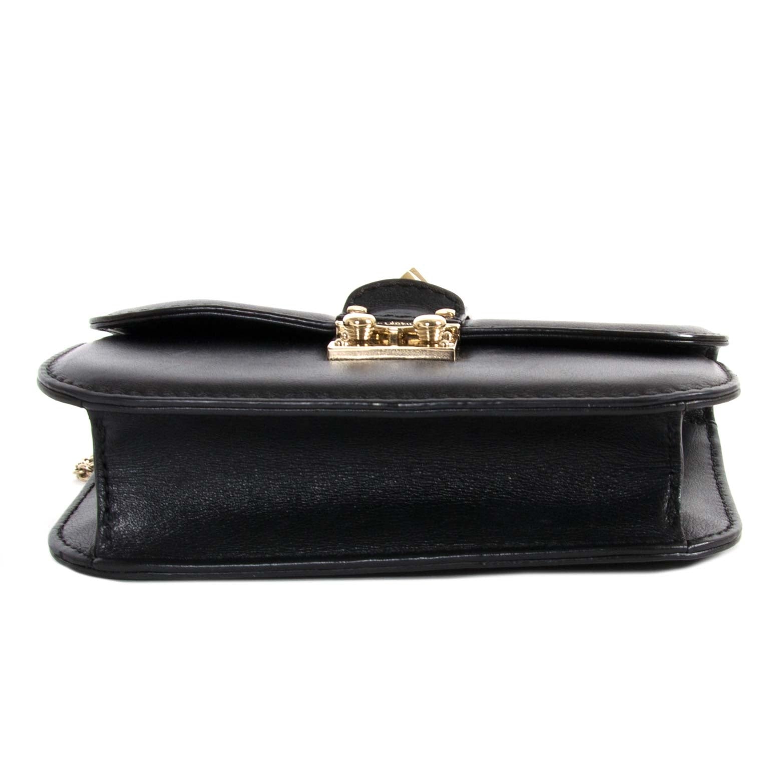 Valentino Small Lock Black Chain Bag