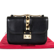 Valentino Small Lock Black Chain Bag