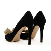 valentino suede jeweled bow d'orsay pumps now for sale at labellov vintage fashion webshop belgium