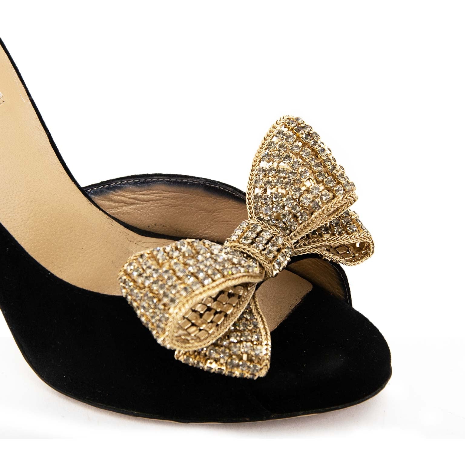 valentino suede jeweled bow d'orsay pumps now for sale at labellov vintage fashion webshop belgium