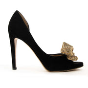 valentino suede jeweled bow d'orsay pumps now for sale at labellov vintage fashion webshop belgium