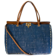 valentino blue denim rockstud tote now for sale at labellov vintage fashion webshop belgium