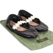 Red Valentino Black Flower Studded Ballerinas - Size 40 now for sale at labellov vintage fashion webshop belgium