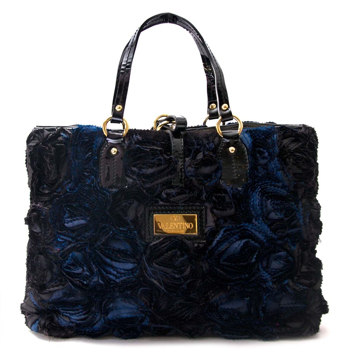 Buy an authentic secondhand Valentino bag in black blue at the right price at LabelLOV vintage webshop. Safe and secure online shopping.