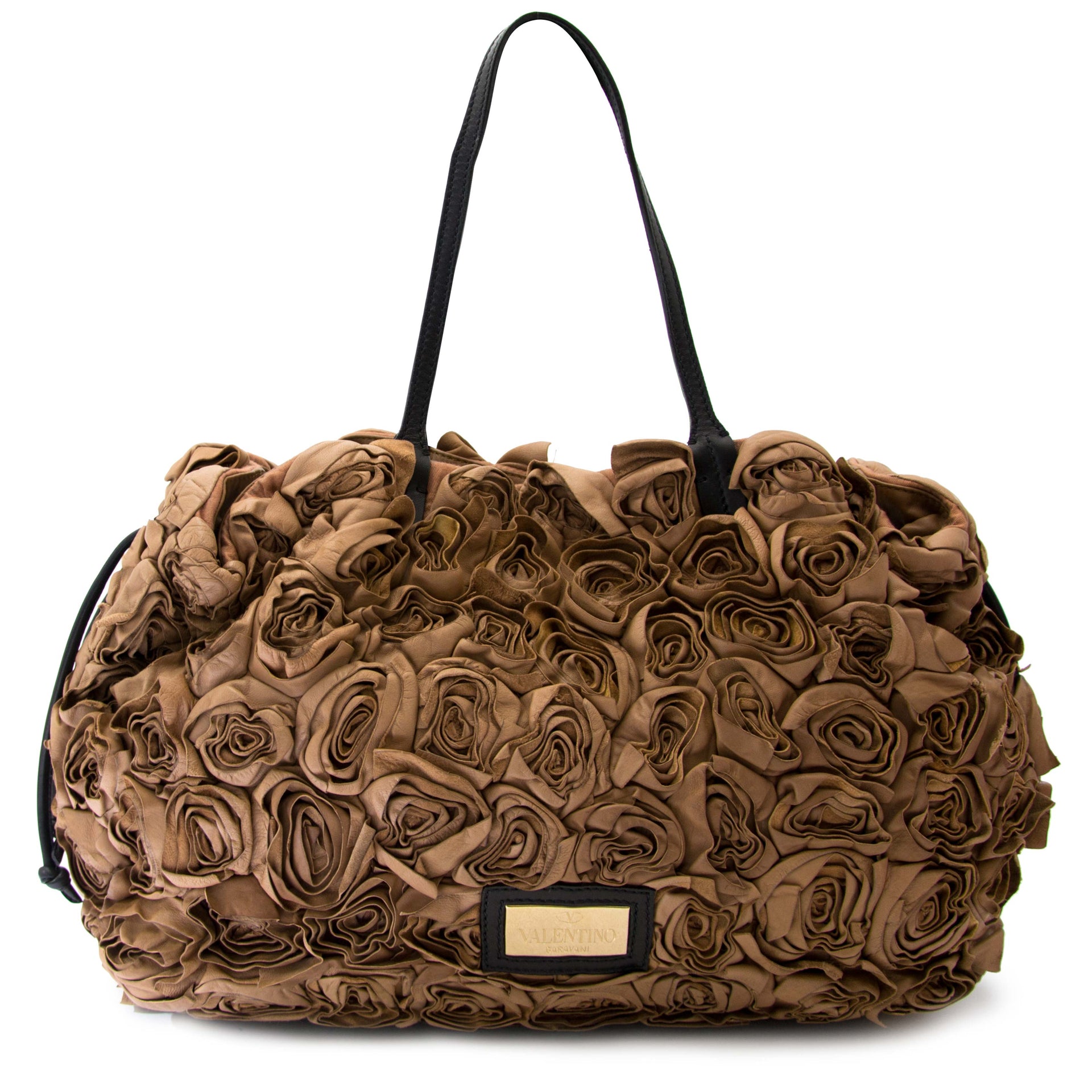 Acheter votre sac Valentino Taupe Leather Floral Rosette Bag pour le meilleur prix chez labellov