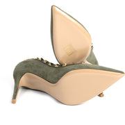 achetez Valentino Khaki Suede Rockstud Pumps - Size 38,5 et payez secure on ligne chez labellov.com