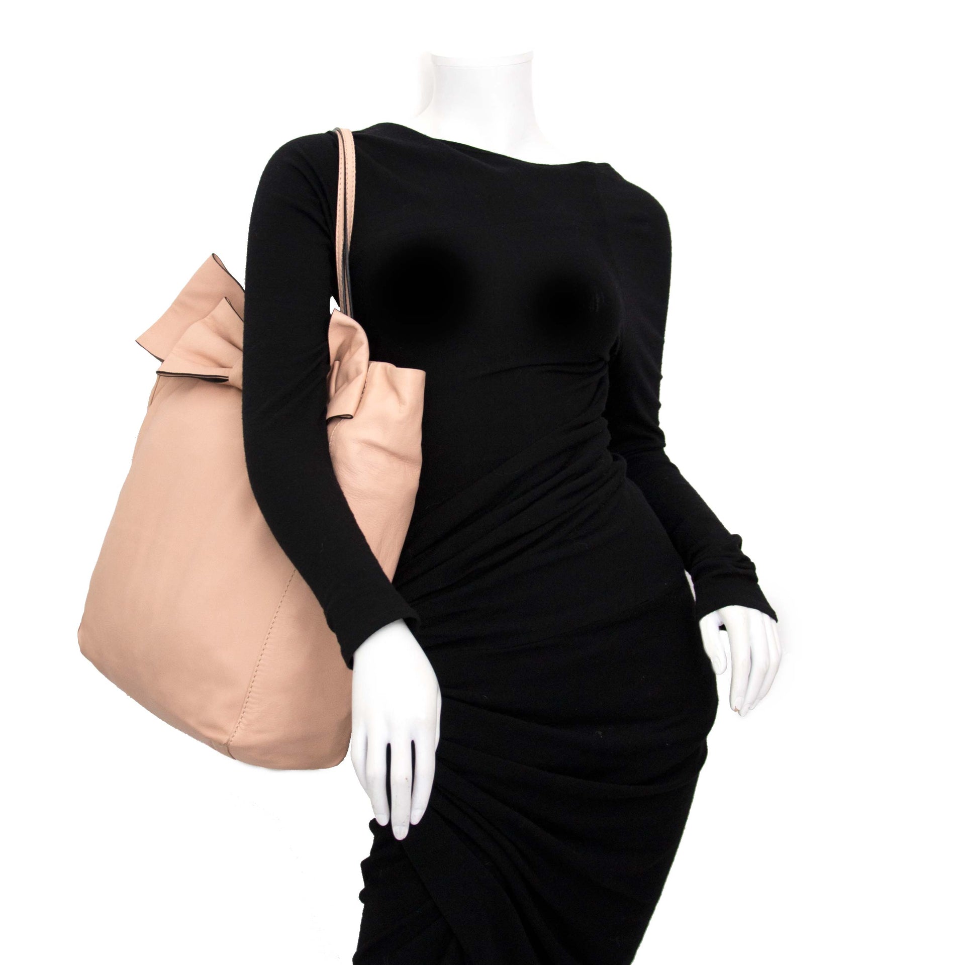 Valentino Blush Roze Leren Strik Tote