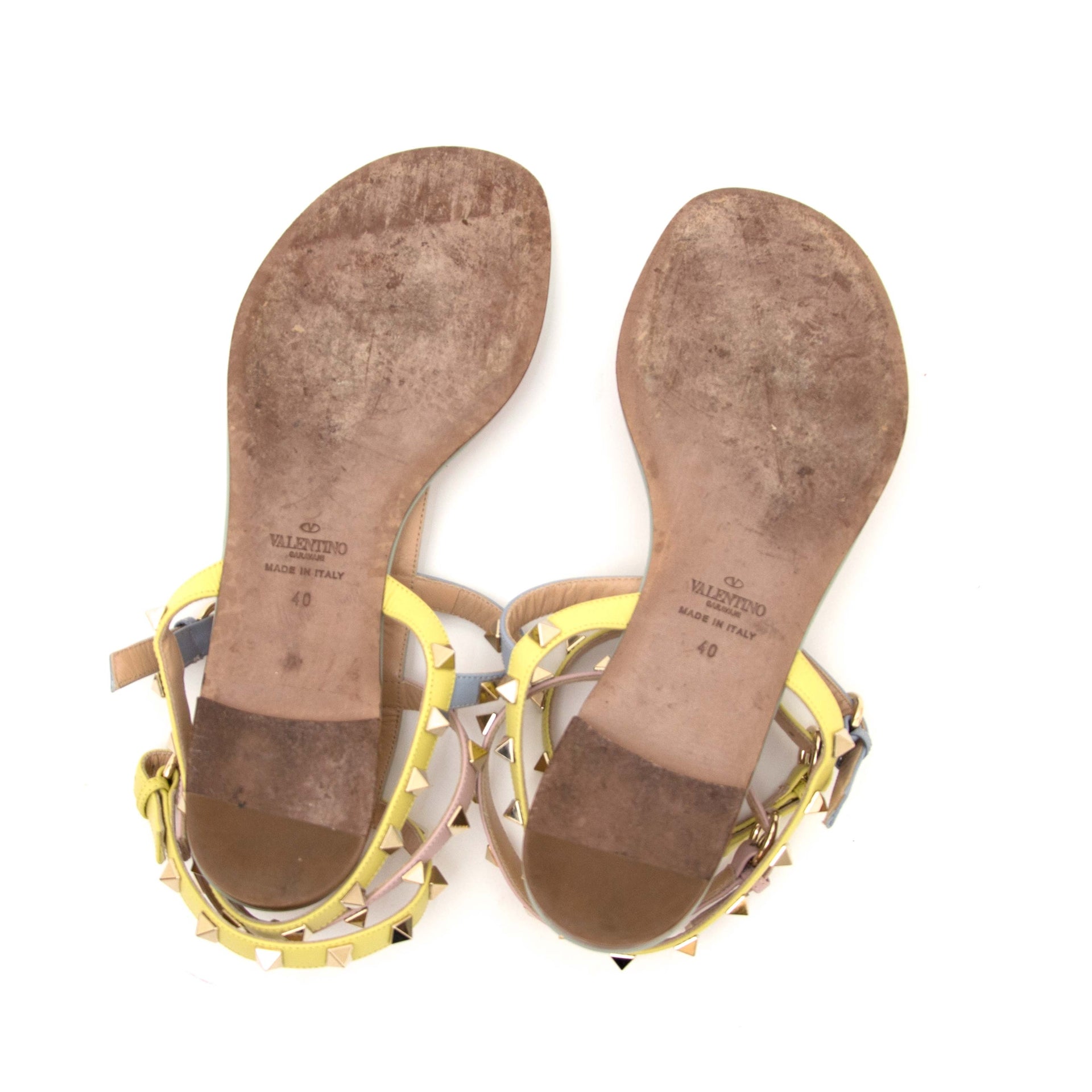 Valentino Rockstud Pastel Sandals