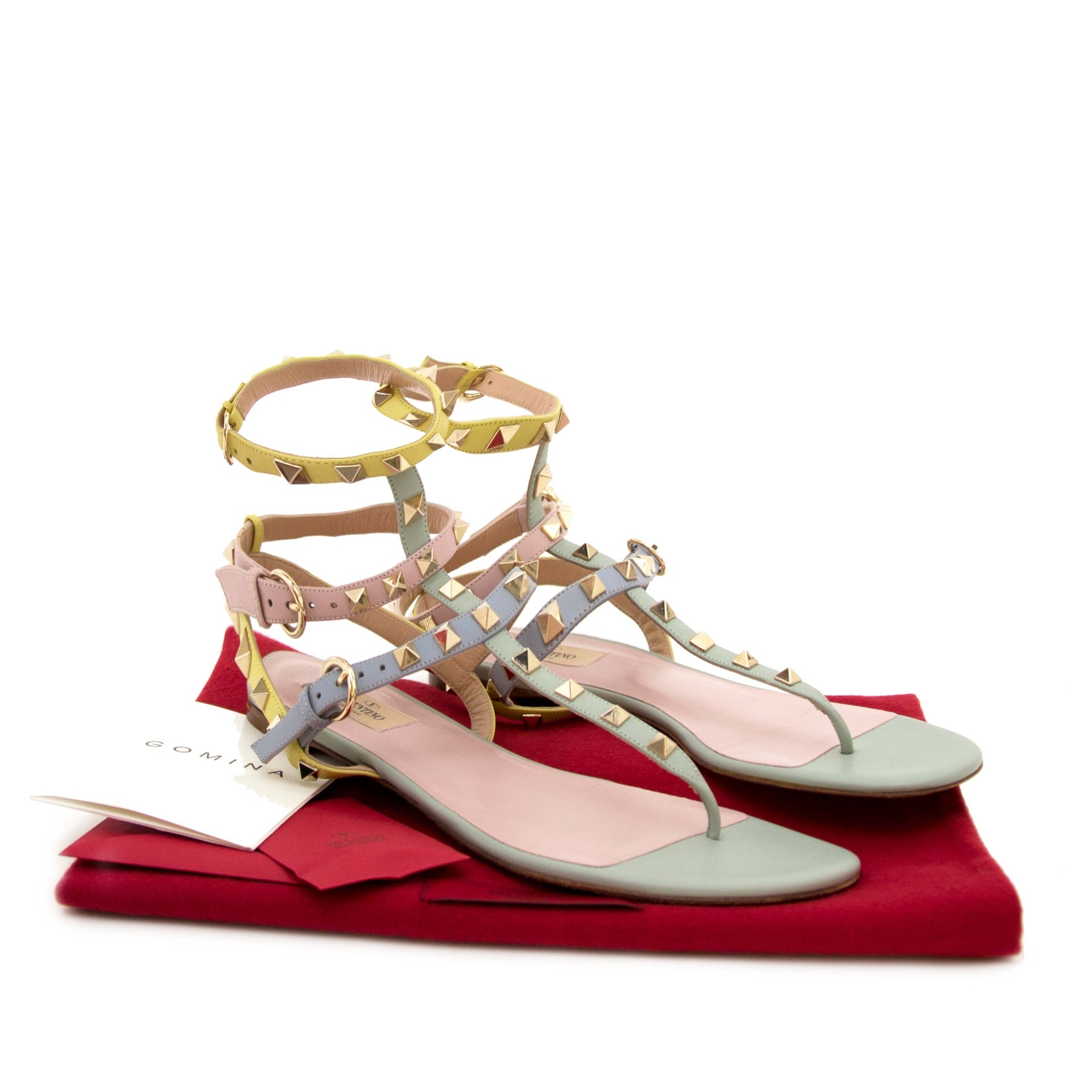Valentino Rockstud Pastel Sandals