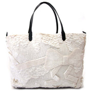 acheter en ligne pour le meilleur prix Valentino Garavan Black Nappa Leather White Sequin Couture Tote Bag