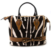 Valentino Zebra Motive Pony Hair Leather Studded Bag online for the best price and discount