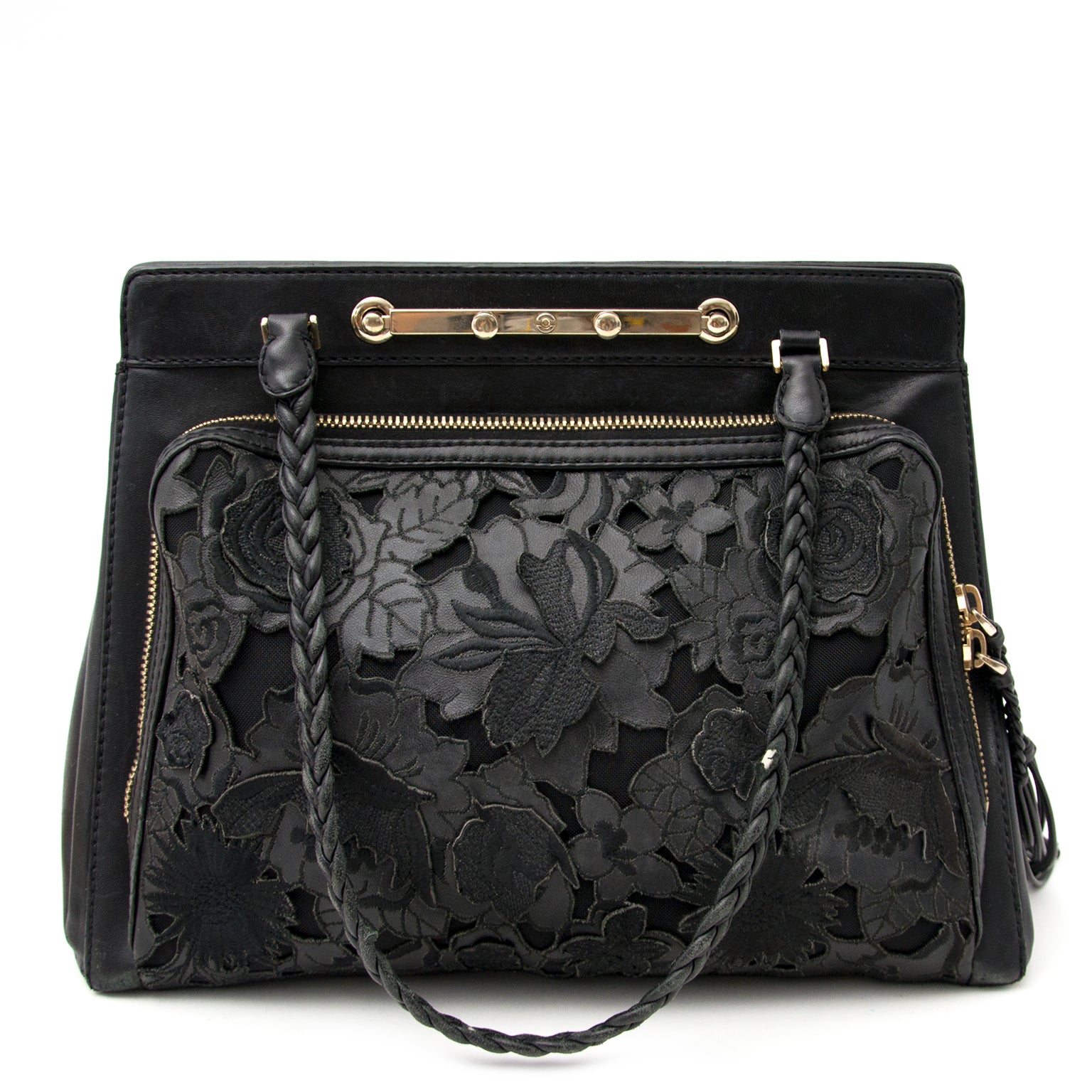 Acheter en ligne chez Labellov.com Valentino Black Lace Flower Bag