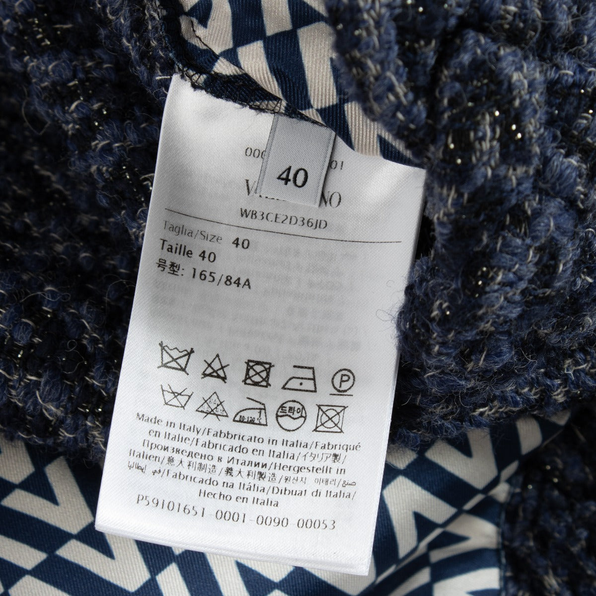Veste cloutée Valentino Blue Tweed Roman - Taille IT40