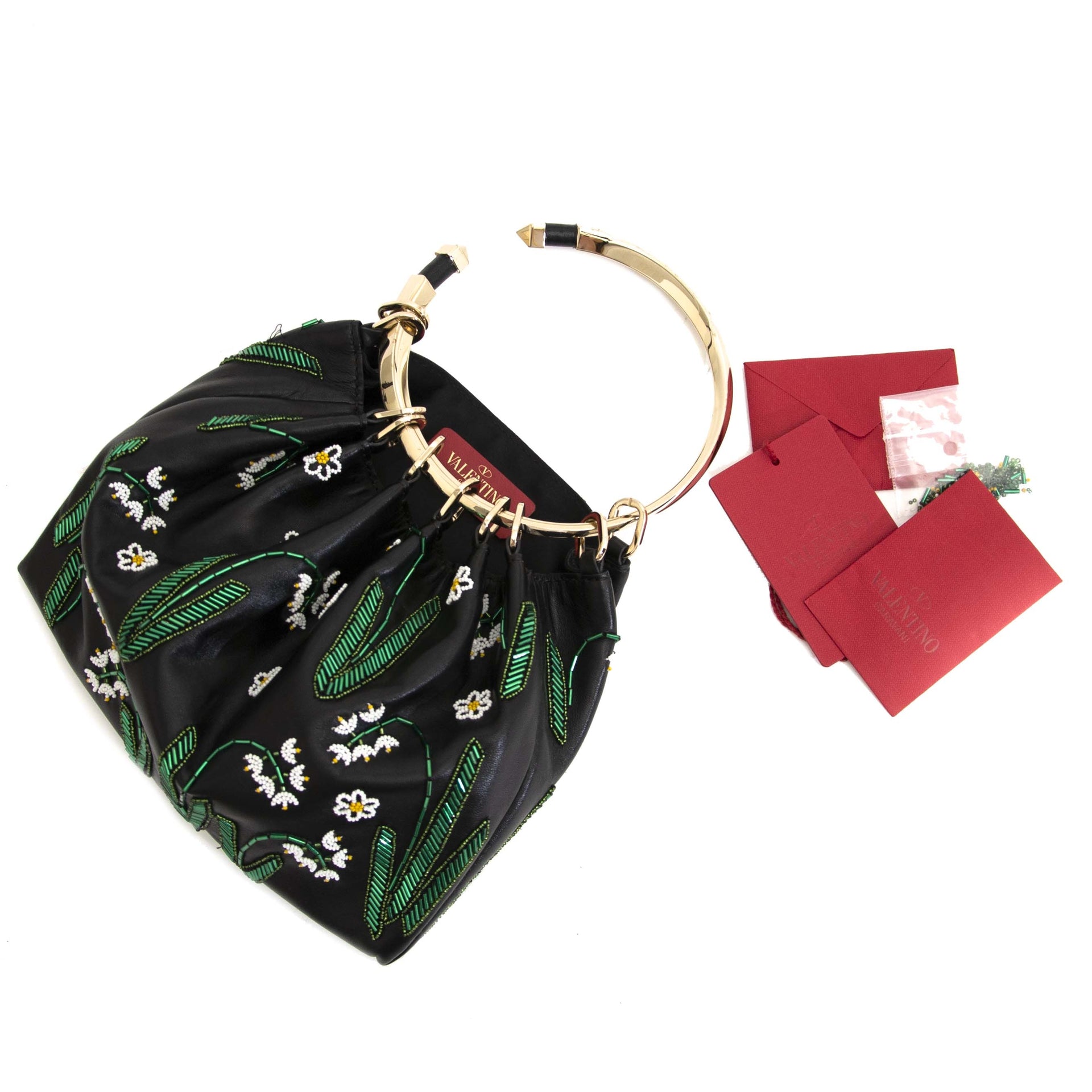 Achète authentique second hand Valentino Ring Handle Floral Embellished Bag chez webshop LabelLOV