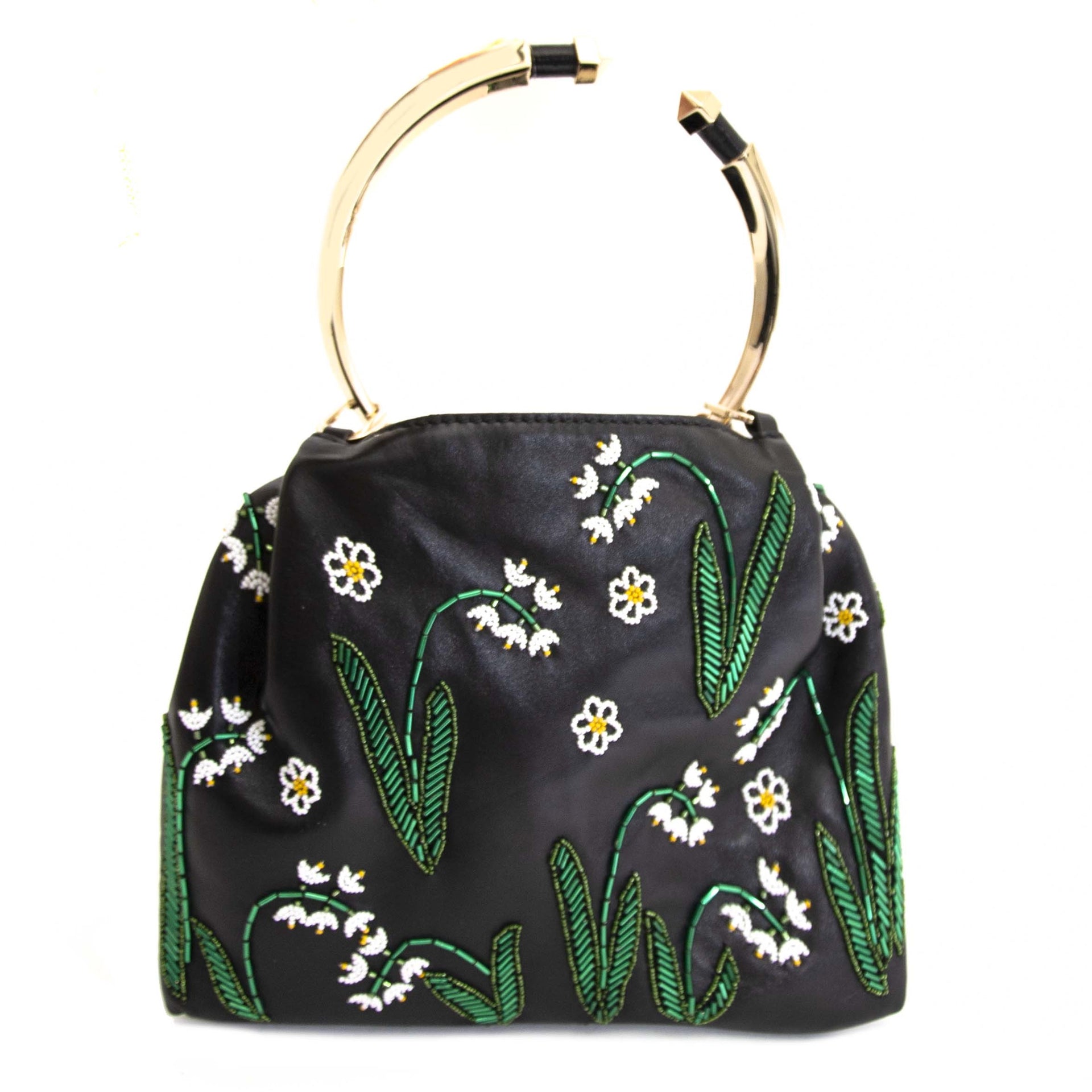 Buy authentic second hand Valentino Ring Handle Floral Embellished Bag at online webshop LabelLOV