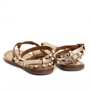 Valentino Gold Metallic Rockstud Sandals - size 37 like new online secondhand store