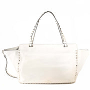 Buy and sell your authentic Valentino Garavani White Rockstud Leather Tote