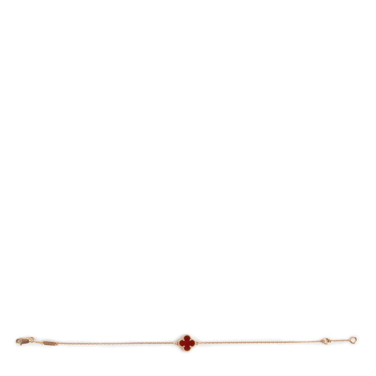 Van Cleef Rose Gold Carnelian Sweet Alhambra Bracelet at Labellov