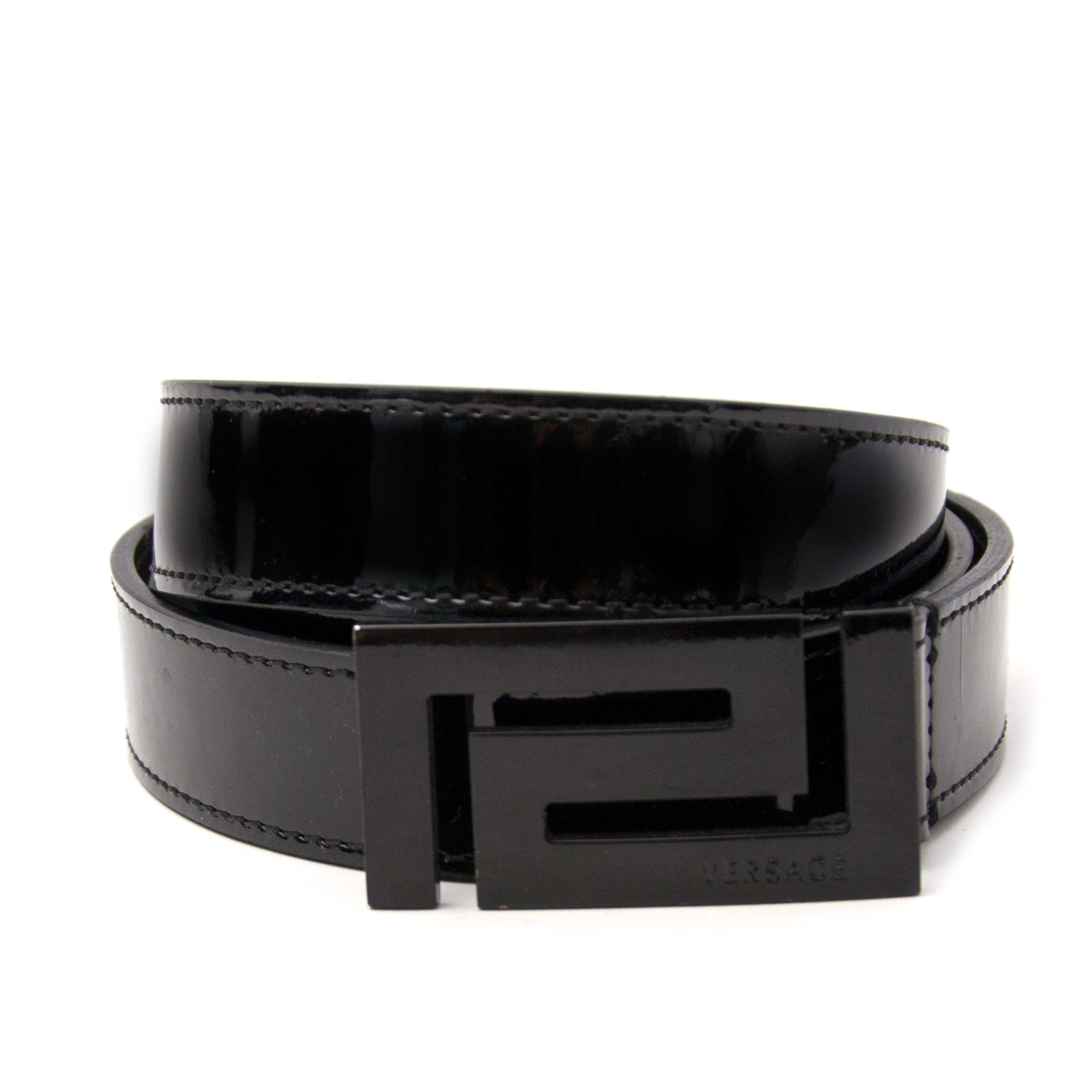 shop safe online your secondhand Versace Patent Black Belt