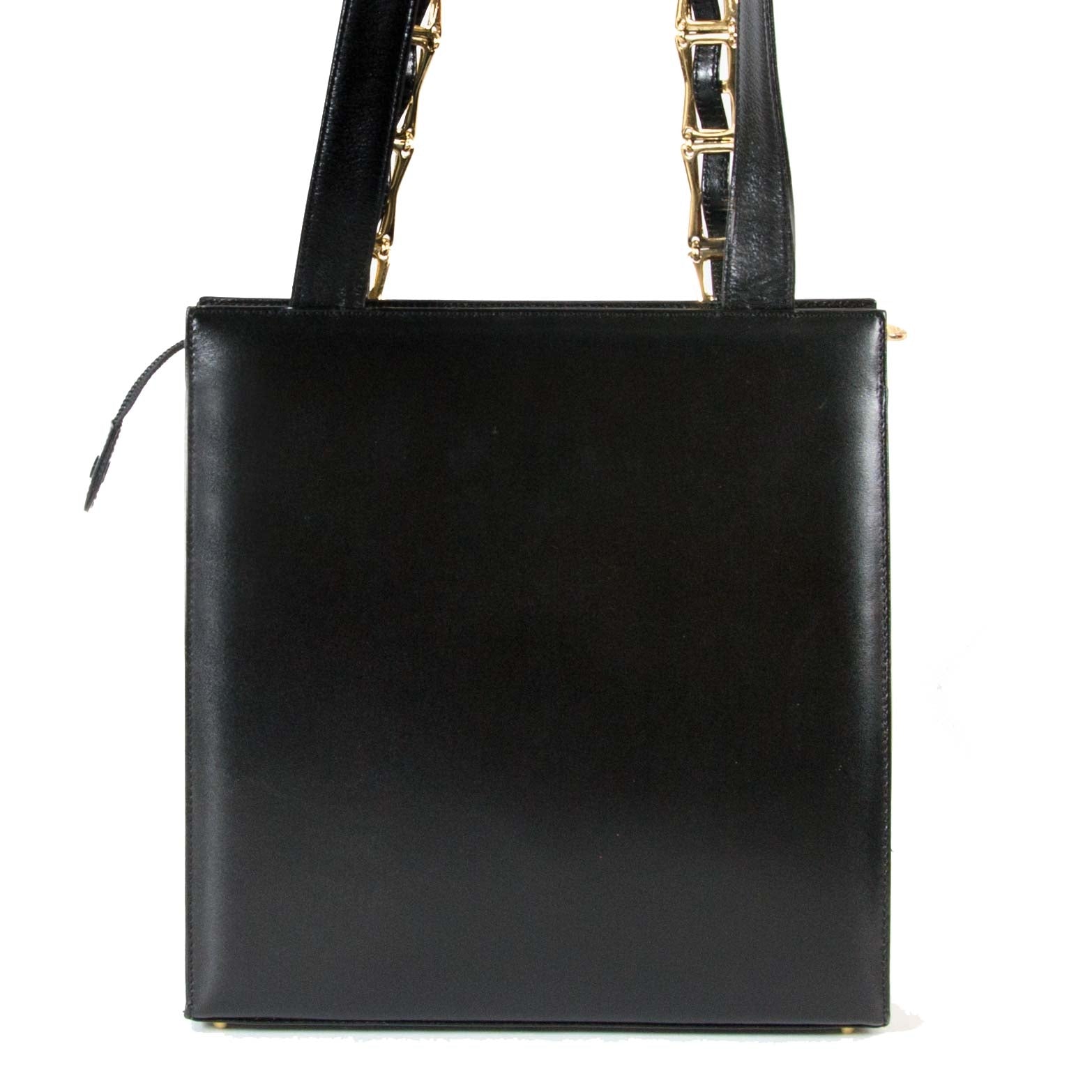 Gianni Versace Black Leather And Chain Shoulder Bag – Labellov