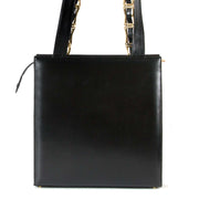 Gianni Versace Black Leather And Chain Shoulder Bag te koop bij Labellov