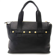 Versace Black Pebbled Leather Medusa Shopping Tote