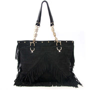 Buy your Gianni Versace Black Suede Fringe Shoulder Bag