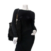 Bent u op zoek naar een authentieke Gianni Versace Black Suede Fringe Shoulder Bag?