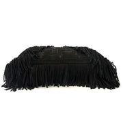 Gianni Versace Black Suede Fringe Shoulder Bag for sale