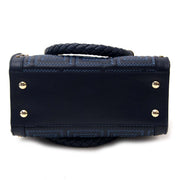 For sale online Gianni Versace Couture Blue Embroidered Bag