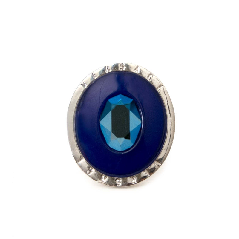 koop veilig online jou tweedehands Versace Blue Gem stone Ring