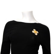 Authentic secondhand brooch and ring Versace