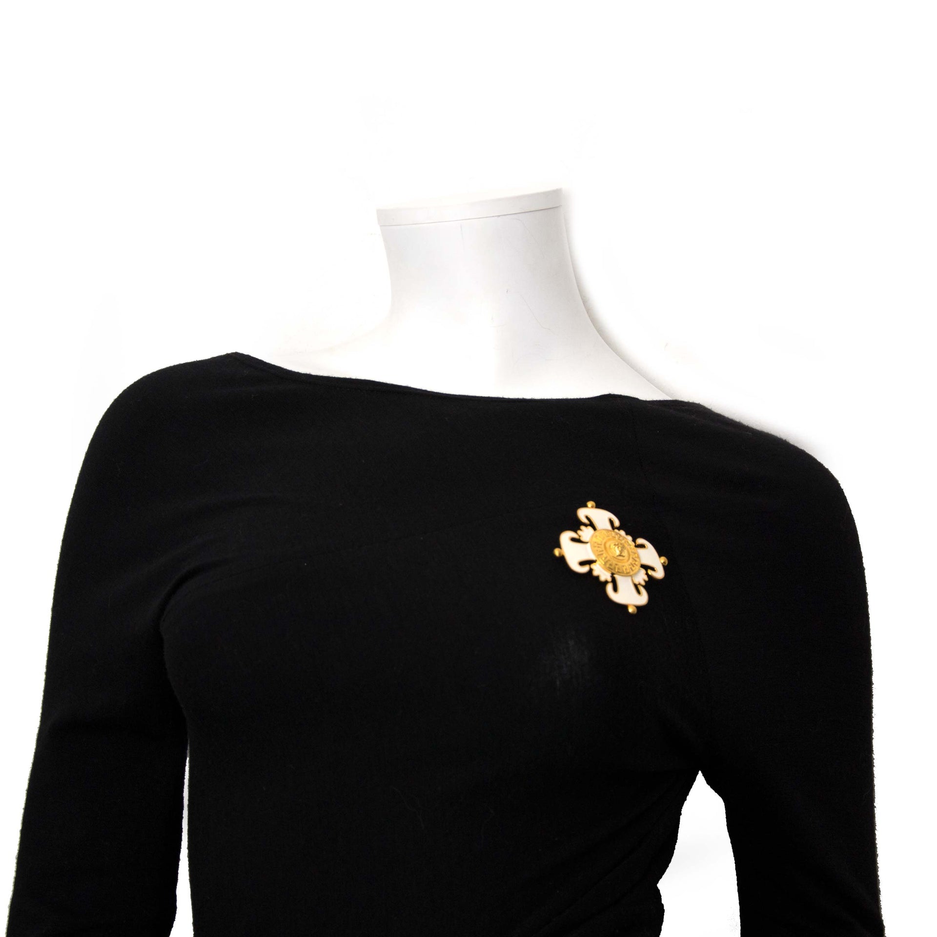 Authentic secondhand brooch and ring Versace