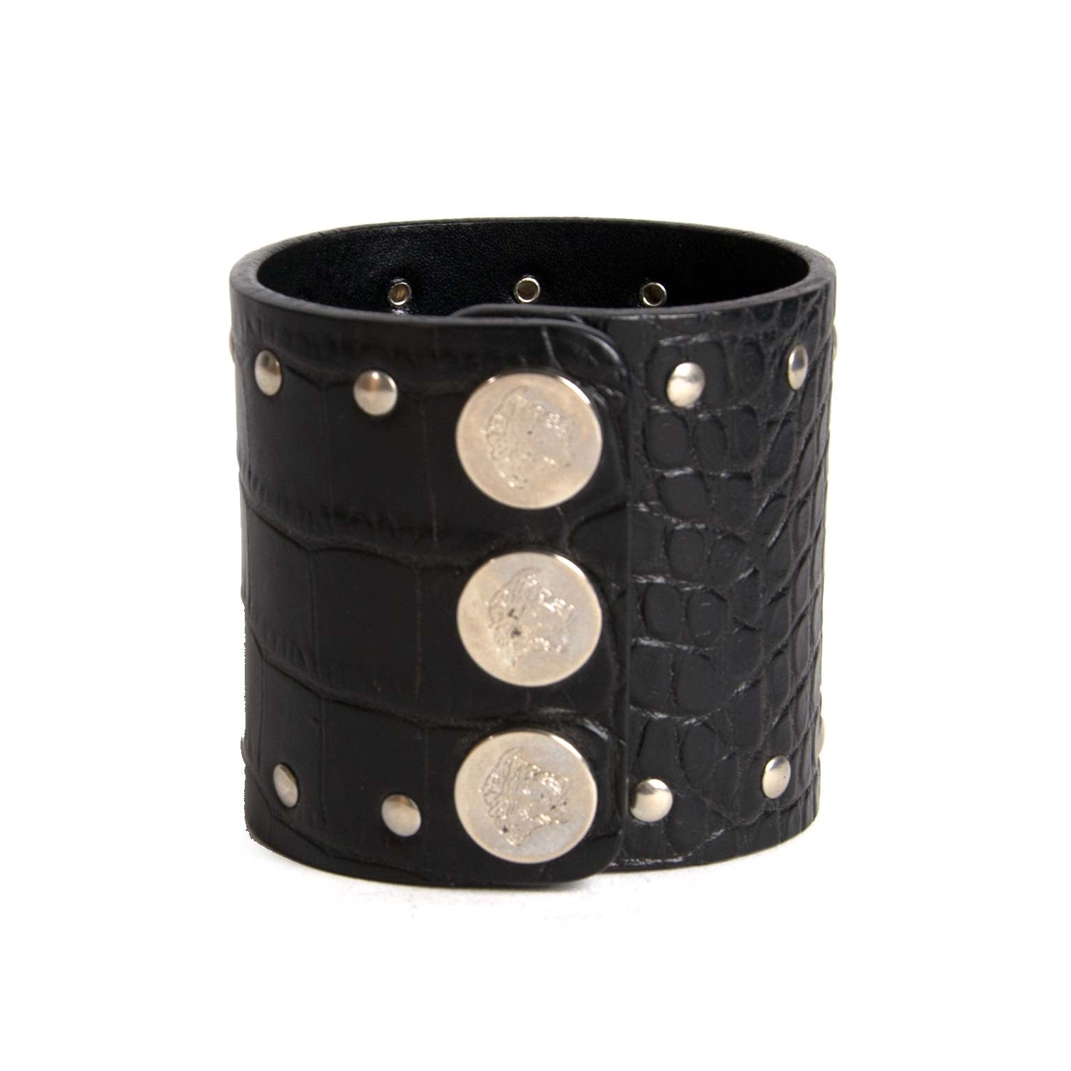 versace embossed croco medusa cuff now for sale at labellov vintage fashion webshop belgium