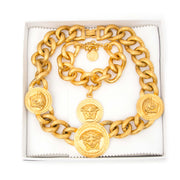 Versace Gold Medusa Chain Necklace + Bracelet for sale online