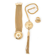 Are you interested in an iconic Versace Gold Medusa Jewelry Set of Three