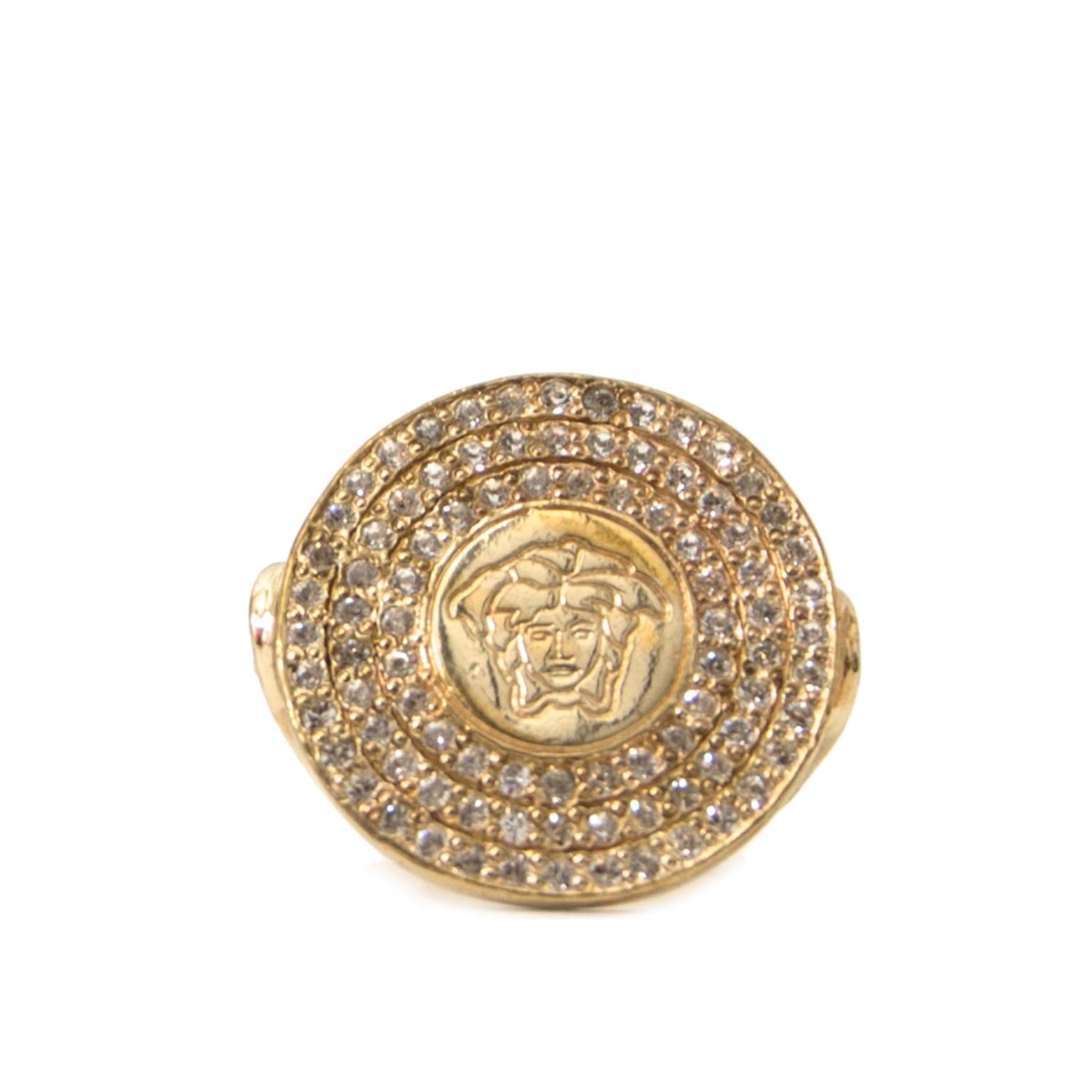 koop authentieke gouden versace medusa ringen bij labellov vintage mode webshop belgië