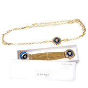 Versace Ring Chain Belt & Bracelet Gold Blue Jewelry Set Buy authentic designer Versace secondhand jewelry at Labellov at the best price. Safe and secure shopping. Koop tweedehands authentieke Versace juwelen ring riem bij designer webwinkel labellov