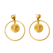 Buy and sell your Versace Gold Metal Medusa Hoop Earrings for the best price