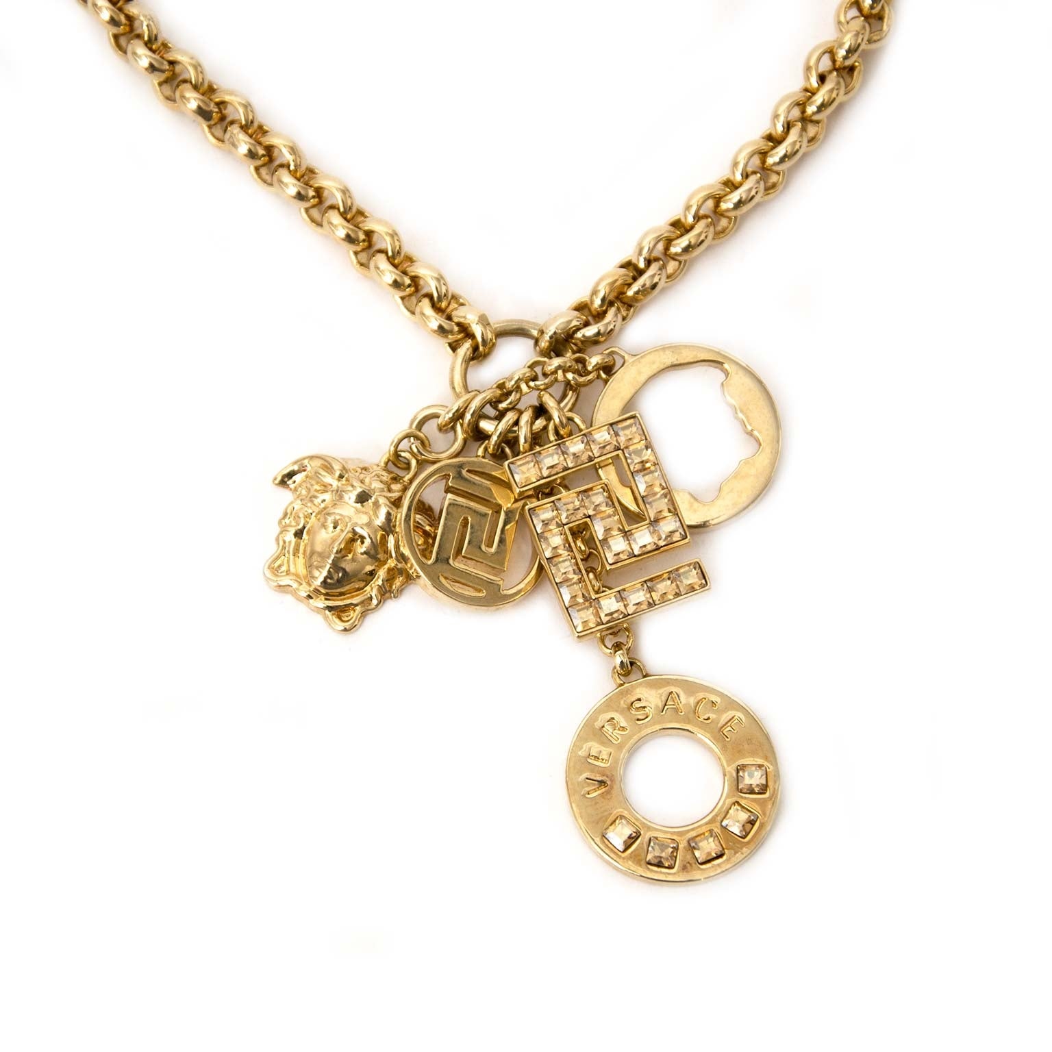 koop authentieke versace charms medusa kettingen bij labellov vintage mode webshop belgië
