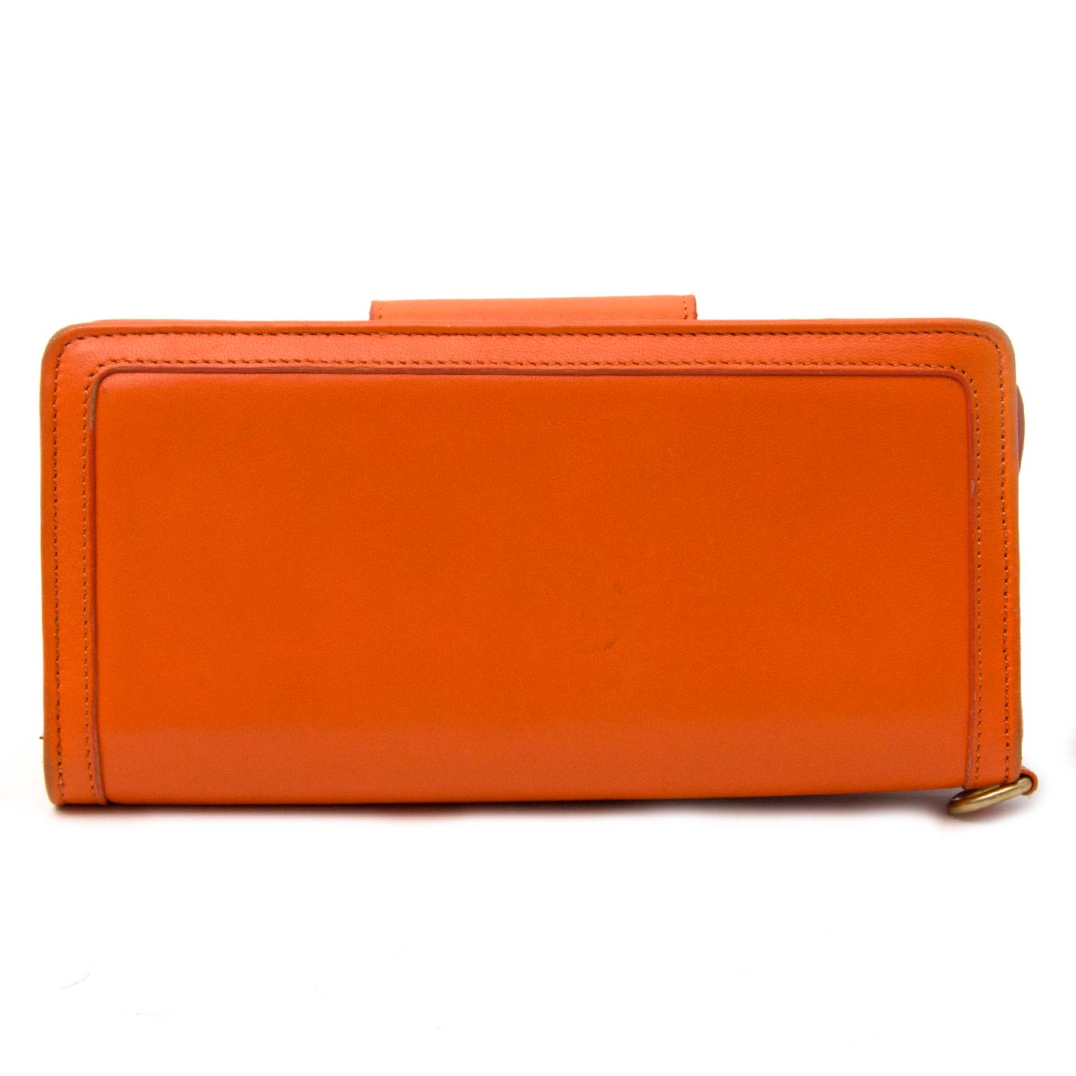 koop veilig online tegen de beste prijs Versace Orange Lambskin Wallet